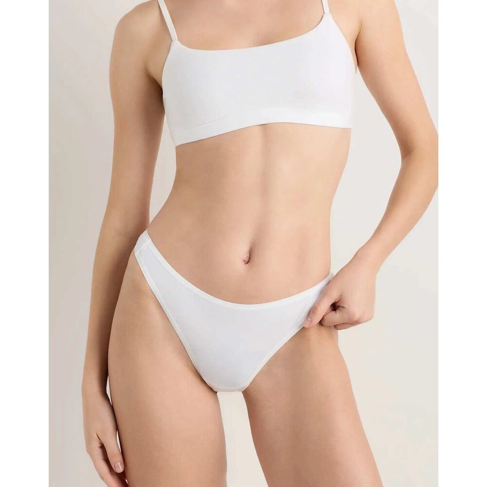 Quince Women's Organic Cotton Hi-Cut Thong Panties 6-pk NEW ~ Size S